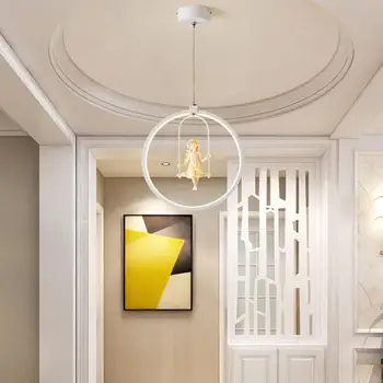 Moderné umenie anjel luster led žiarovky Nordic tvorivé obývacia izba, spálňa led luster E27 led lesk ľahké lustre