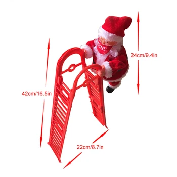 Elektrické Lezenie Rebríky Santa Claus, Vianočné Lezenie Santa Oblečenie Pre Bábiku Hračka, Závesné Ozdoby Strom Krytý Vonkajší BJStor
