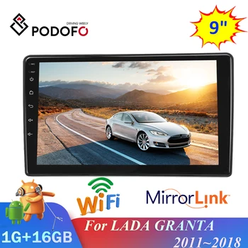 Podofo Android 1+16 G 2din Autoradio autorádia Auto Multimediálne Video Prehrávač Pre LADA GRANTA 2011~2018 GPS, Wifi IPS Rozdelenej Obrazovky