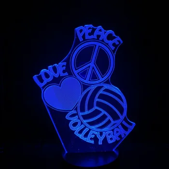 Led Nočné Svetlo Volejbal Športové Led Dekoratívne Svetlo Lásky, Mieru Logo Darček pre Deti Led Ilúzie Tabuľka Tvorbu 3d Lampa