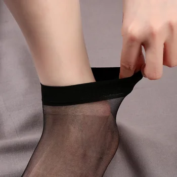 Veľkoobchod 10 Párov Sexy dámske Módne Letné Ultra Tenké Hodváb Dievča Krátke Členok Nízky Strih Krátke Ponožky 3 Farby