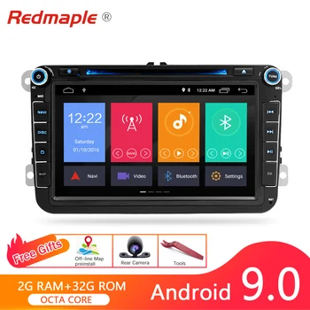 Android 9.0 Multimediálne autorádio Pre Škoda/Seat/Volkswagen/Passat b7/POLO/GOLF 5 6 Navigácia DVD Prehrávač, Bluetooth, GPS Stereo