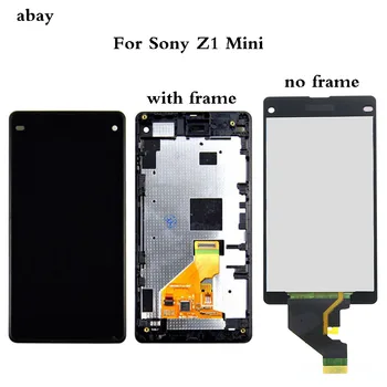 4.3 palcový LCD displej pre SONY Xperia Z1 Kompaktné Zobrazenie Dotykový Displej s Rámom Pre SONY Xperia Z1 Kompaktný LCD Displej Mini D5503 M51W
