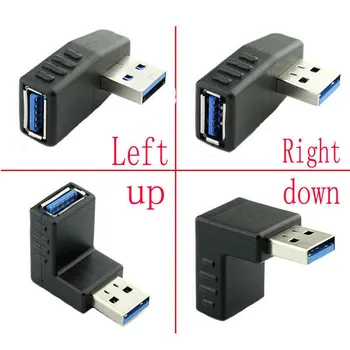 4 Balenia je USB 3.0 mužmi A Predlžovací Kábel 90 Stupňov Pravý Uhol Konektor Adaptéra výrobnú Cenu Drop Shipping