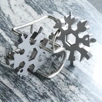 18-v-1 Snowflake Multi-Nástroj z Nerezovej Ocele, Multitool Karty Zmes Kompaktné Prenosné Vonkajšie Produkty Snowflake Nástroj Karta