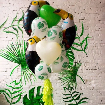 1Set Jungle Party Palmové Listy Zelené Rastliny ThemeHappy Narodeniny Balón Banner Deti Narodeniny Dieťa Sprcha Botanická Strana Dodávky