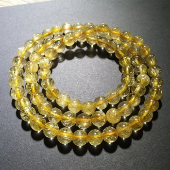 Prírodný Krištáľ Náramok Multi-krúžok Prírodné Gold Crystal Crystal Titan Náramok