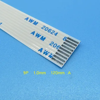 5 ks 9pin FFC FPC ploché flexibilný kábel 1.0 mm ihrisku 9 pin Dopredu Dĺžka 120 mm Stuha Flex Kábel AWM 20624 80C 60V VW-1