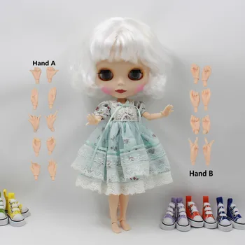ĽADOVÉ DBS Blyth bábika bjd hračka krátke biele vlasy spoj telo matný tvár 1/6 30 cm nahé bábika