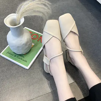 Nové módne Pohodlné dámske topánky na vysokom opätku sexy podpätky sandále dámske čerpadlá sandále Hrubo päty Non-slip sandále 2,5 cm B11-07