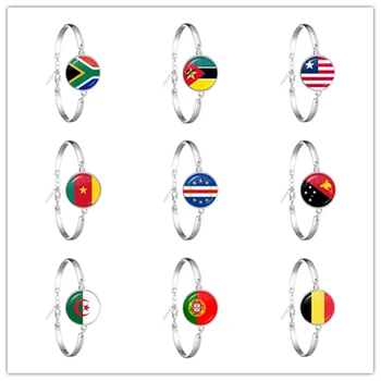 Južná Afrika,Mozambik,Libéria,Kamerun,Cape Verde,Papua-Nová Guinea,Alžírsko,Belgicko,Portugalsko Národné Vlajky Reťazca Náramok Darček