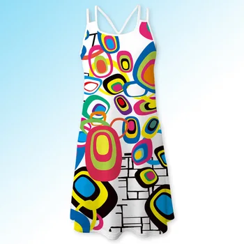 Móda Ženy Šaty 2020 Nový Príchod Rose Tlač bez Rukávov Letné Šaty O krk Príležitostné Voľné Mini Šifón Šaty Vestidos