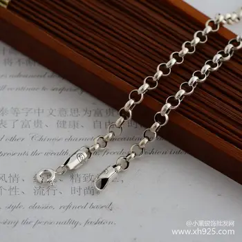 KJJEAXCMY jemné šperky 925 sterling silver kruhové reťazca sveter s priemerom 3,5 mm náhrdelník (chang45-70 cm) s