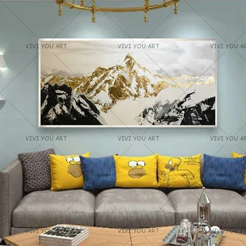 Hot Predaj Umelec Ručne maľované Vysokej Kvality Abstraktné krajiny olejomaľba 1 kus Ručne na Plátne pre obývacia izba bez rámu
