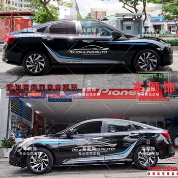 Auto samolepky PRE Honda Civic 2016-2021 upravený športový štýl módy telo obtlačky Občianske