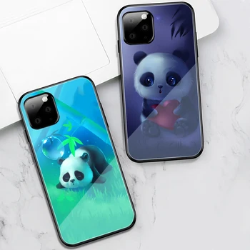 Ciciber Módne Panda Roztomilý Funda puzdro pre iphone 12 puzdro pre iphone 12 11 Pro XS Max mini XR X 7 8 6 6 Plus SE 2020 Sklo Shell