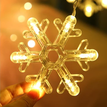 2,5 M LED Záves String Svetlo LED snowflake Vianočné Dekoratívne Veniec Dovolenku Svadobné Party Záhradné Dekorácie Rozšírenie Drôt