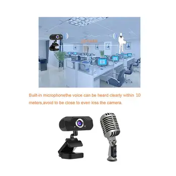 1080P Webcam 5 miliónov pixelov HD Webová Kamera so zabudovanou HD Mikrofón 1920 x 1080p automatické Zaostrovanie Kamery USB Web Kameru