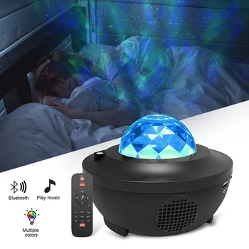 Farebné Hviezdne Nebo Projektor Bluetooth Star Light Projektor LED Nočné Svetlo Nabíjania cez USB Lampa Deti Darček