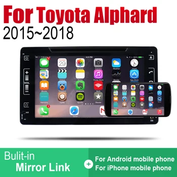 Pre Toyota Alphard 2016 2017 2018 Auto Radio 2 Din Android Auto DVD Prehrávač, GPS Navigáciu, BT, Wifi Multimediálny systém Stereo