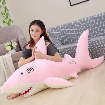 50-130 cm Roztomilé Plyšové Shark Vankúš Vypchaté Zvieratá Simulácia Ryby Bábiky pre Deti, Dievčatá, Narodeniny, Valentín Dary