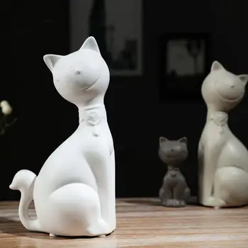 Minimalistický keramické šťastie mačka rodinných domov dekor remesiel miestnosti dekorácie, porcelánové sošky zvierat svadobné dekorácie