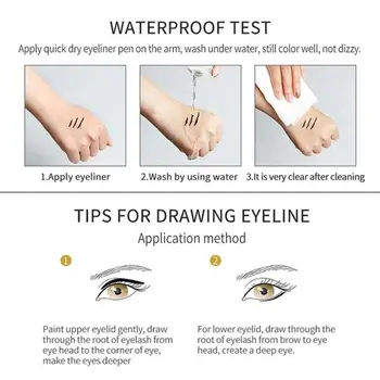 Profesionálne Tekuté Očné Ceruzky, Dlho-trvajúce Waterproof Black Eye Liner Rýchlo Suché, Ľahké make-up Beauty make-up Oči