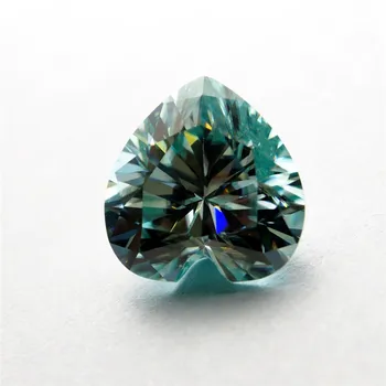 6*6 mm 0.7 Carat Zelená farba Moissanite srdce Skvelý strih Sic materiál podobný diamond