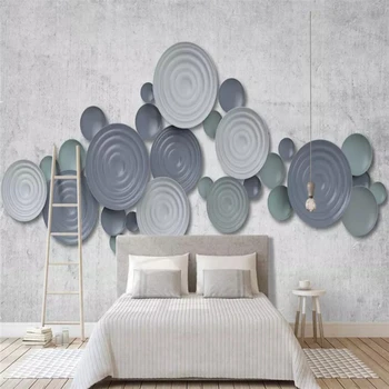 Dekoratívne tapety 3D Nordic jednoduché kruhové steny pozadí na stenu