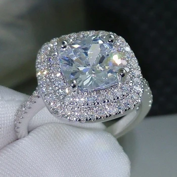 LMNZB Nové Módne Fialové CZ Zirkón Diamantový Prsteň Svadobné Jemné Šperky 925 Silver Zásnubné Prstene Pre Ženy
