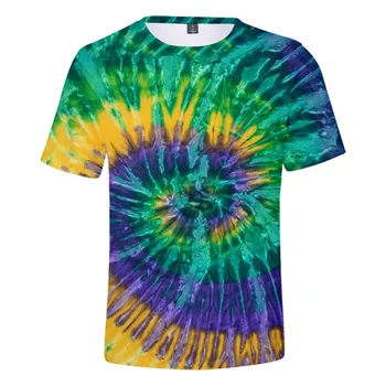 Hot Predaj Muži/ženy tričko tie Dye 3D Vytlačené t-shirt Chlapcov Dievčatá Módne Osobnosti Špirála Farebné tričko Streetwear Oblečenie