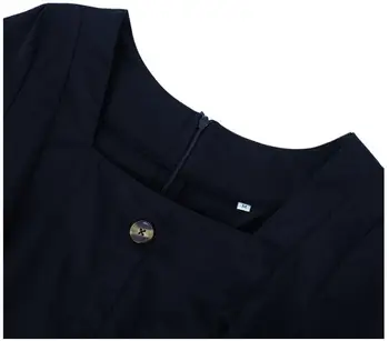 Čierne Tlačidlo Dlhý Rukáv Bežné Plus Veľkosť Bodycon Krátke Šaty Žien Jar Jeseň Office Elegantné Slim Fit Strany Mini Šaty