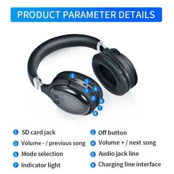 Bluetooth Cez Slúchadlá do Uší, Štúdiové Slúchadlá s Shareport, Skladacia, Káblové a Bezdrôtové Monitor Nahrávanie Slúchadlá