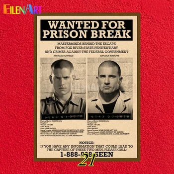 Prison Break Retro Kraft Papier Filmový Plagát Pre Domáce Umelecké Dekorácie Plagáty