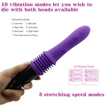Sexuálnu hračku, vibrátory 10 Rýchlosti Automatické Teleskopické Dildo Vibrátor Sexuálne Hračky Pre Ženy G-spot Stimulácia Masér Žena Masturbator