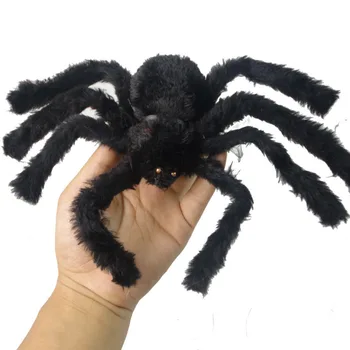 1PC Nové Halloween Hrozné Veľké Čierne Chlpaté Falošné Spider Halloween Dekorácie Spider Strašidelný Dom Prop Krytý Vonkajší Dekor Rekvizity
