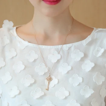 ženské čipky oka appliques blúzka s dlhým rukávom, oslnenie rukáv o krk voľné tričko fashion žena motýľ kvet košele, topy