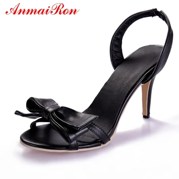 ANMAIRON PU Základné Bežné Ženy Vysoké Tenké Podpätky Sandále Zapatos De Mujer Ženy Módne Sandále Veľkosť 34-39 LY670