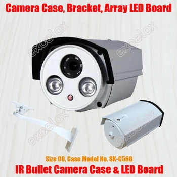 Nepremokavé Bullet Kamera Puzdro & konzoly a Pole LED IR Správnej Veľkosti 90 Hliníkovej Zliatiny Prípade IP66 Vonkajšie Bývanie Sunshield Kryt