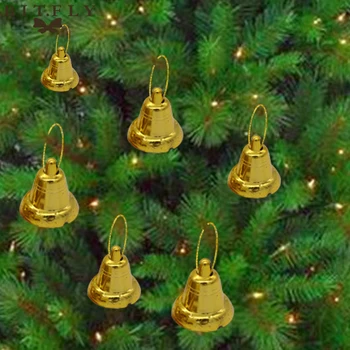 BITFLY 9Pcs DIY Vianočný Stromček Plavidlá Príslušenstvo zlato strieborné jingle Bells Jingle Prívesok Strany festival Dekorácie, Ozdoby