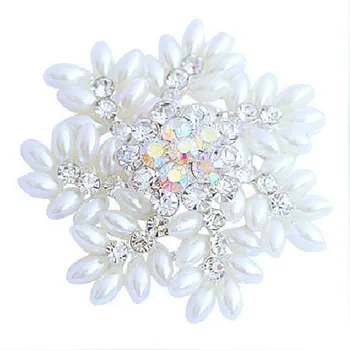 Nový Príchod Pearl Snowflake Brošňa Pre Ženy Elegantná Kvetina Drahokamu Kolíky Módne Šperky, Šaty, Kabát Príslušenstvo Brošňa