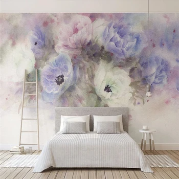 Beibehang vlastné fialový kvet, TV joj, Foto wall paper Kúpeľňa Tapety pre Obývacia Izba Dekor nástenná maľba 3D nástenné Maľby