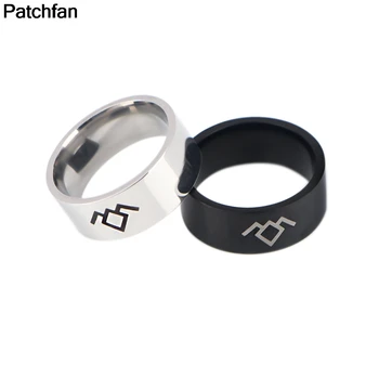 A4029 Patchfan TV Show Krúžok z Nehrdzavejúcej Ocele, Prstene pre Ženy, Mužov Party Fashion Čierna strieborná farba Prstene, Šperky