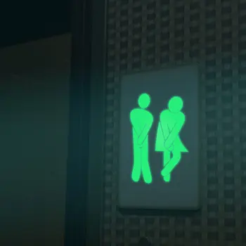 WC Steny Wc Nálepky Nepremokavé Interiérových Dverí Prihláste sa Rozsvieti v Tme Fluorescenčné plagát Nálepky Kúpeľňa Wc Nálepky