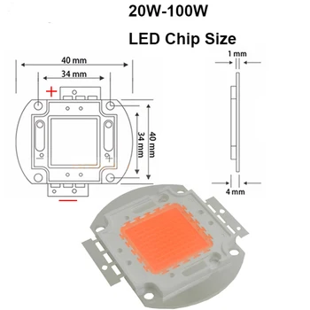 1pcs 100W LED Rásť svetlo čip 60pcs x 3w bridgelux celé spektrum 380-840nm led rásť svetlo pole pre vnútorné DIY rast a kvet