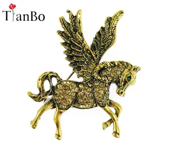 Unisex Vintage Pegasus Brošne Módne Mužov Drahokamu Staroveký Zlatý Príslušenstvo Brošňa Kolíky Žena Kvalitný Darček