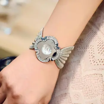 Móda Rozprávkové Lady Diamond Náramok Hodiniek Zrkadlo Luxusné Quartz Hodinky hodinky ženy, luxusné nerezové relojes para mujer #E