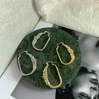 2020 Vintage Nepravidelný Geometrické Náušnice pre Ženy Gotický Šperky Oválne Kovová Bránka Náušnice Žena Brincos Zlato Punk Bijoux