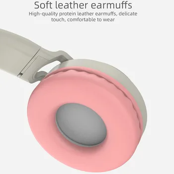 Deti Bluetooth 5.0 Mačka Ear Slúchadlá Skladacia On-Ear Stereo Bezdrôtový Headset, s LED Svetlom(Ružové)