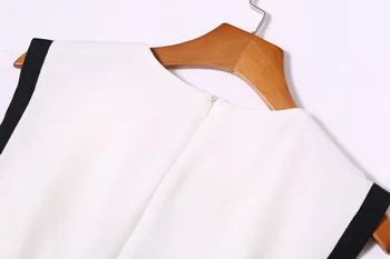 2019 Nový Príchod Leta sequined White O-Krku High-Pás dámske Šaty Profesionálne Lady One-Step Šaty Doprava Zadarmo